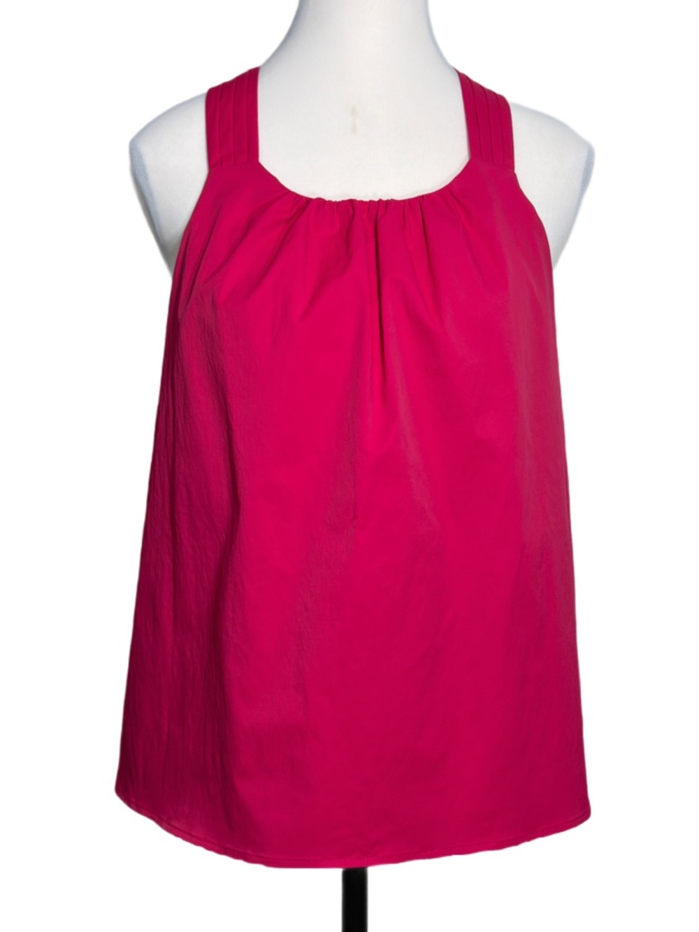 Banana Republic Sleeveless Gathered Neck Twist Back Top - Fuchsia
